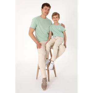 U.S. Polo Assn. Erkek Su Yeşili Tişört Basic 50305924-VR048