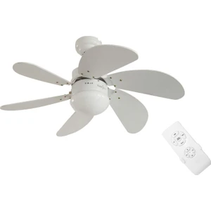 Kumandalı 6 Mdf Kanat Lambalı Tavan Vantilatörü Beyaz