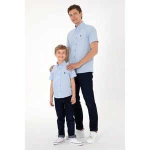 U.s. Polo Assn. Erkek Açık Mavi Gömlek Kısa Kollu 50306324-VR003