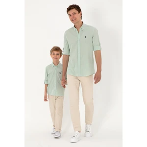 U.S. Polo Assn. Erkek Su Yeşili Gömlek Basic 50306285-VR048