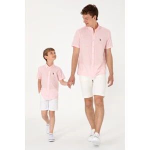 U.S. Polo Assn. Erkek Açık Pembe Gömlek Kısa Kollu 50306324-VR078