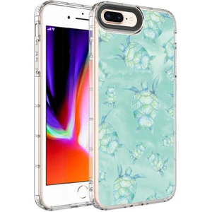 iPhone 7 Plus Kılıf Kamera Korumalı Renkli Desenli Sert Silikon Btbm Korn KAPAK-NO13