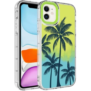 iPhone 11 Kılıf Kamera Korumalı Renkli Desenli Sert Silikon Btbm Korn Kapak-No8
