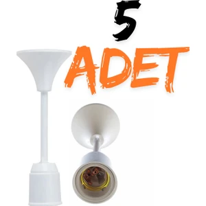 5 Adet Full Bakır Porselen Asma Duy Takımı Tij Takımı E27 E-27 Duy Muhafazalı Sarkıt Duy Tekli Avize