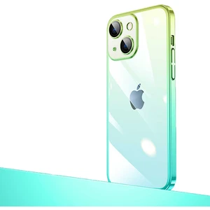 Apple iPhone 14 Kılıf Parlak Renk Geçişli Kamera Korumalı Klfs Senkron Kapak-Yeşil-Mavi