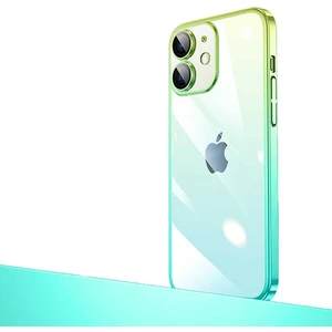 Apple iPhone 12 Kılıf Parlak Renk Geçişli Kamera Korumalı Klfs Senkron Kapak-Yeşil-Mavi