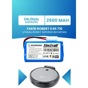 Fakir Robert Iı Rs 710 Uyumlu Batarya (Standart Kapasite) 2500mah Pil Robot Süpürge Bataryası