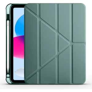 iPad 11.nesil 2025 Kılıf Zore Tri Folding Kalem Bölmeli Standlı Kılıf - Koyu Yeşil