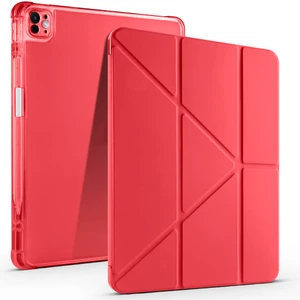 iPad Air 13 2025 M3 Kılıf Zore Tri Folding Kalem Bölmeli Standlı Kılıf - Kırmızı