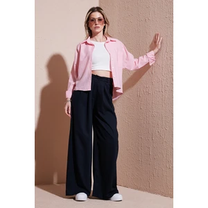 Wide Leg Yüksek Bel Geniş Paça Palazzo Pantolon Bayan Pantolon 5866290