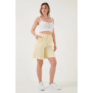 Pamuklu Standart Fit Normal Bel Bağlamalı Cepli Şort Bayan Şort 668YP5326