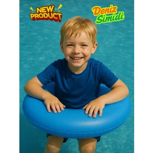 Çocuk Deniz Simidi,renkli Havuz Simidi Kız,erkek Çocuklara Uygun,çocuk Ürünleri (Mavi 51-61 Cm)