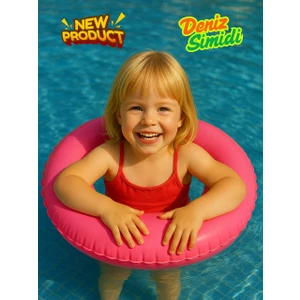 Çocuk Deniz Simidi,renkli Havuz Simidi Kız,erkek Çocuklara Uygun,çocuk Ürünleri (Pembe 51-61 Cm)