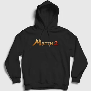 Unisex Siyah Logo Oyun Metin2 Kapüşonlu Sweatshirt