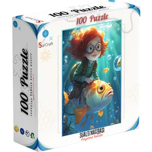 100 Parça Puzzle Çift Tasarım Tek Kutu Su Altı Macerası