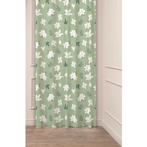 Zambak Çiçek Yaprak Bohem Sade Soft Desenli Özel Tasarım Dijital Baskılı (Tek Kanat) Şık Fon Perde