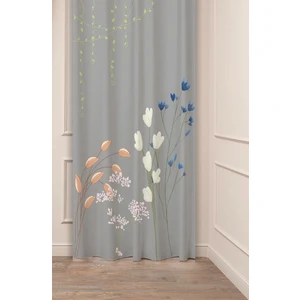 Çiçek Yaprak Bohem Sade Soft Pastel Desenli Özel Tasarım Dijital Baskılı (Tek Kanat) Şık Fon Perde