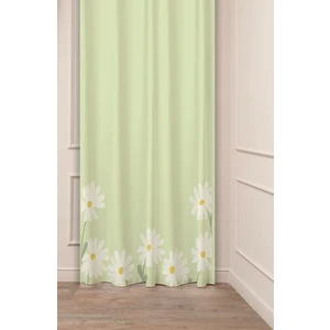 Papatya Çiçek Bohem Sade Soft Pastel Desenli Özel Tasarım Dijital Baskılı (Tek Kanat) Şık Fon Perde