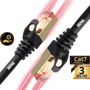M109XF Cat7 Kablo/3 Metre-26AWG-S/FTP/10GBPS-600 MHZ-10000MBPS%27E Kadar/Cat7 Ethernet Kablosu