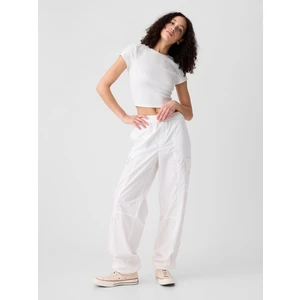 Kadın Kırık Beyaz Kargo Paraşüt Pull-On Pantolon