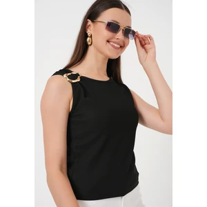 Kadın Kolsuz Basic Bluz 935 - Siyah
