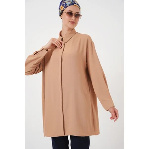 Kadın Uzun Gömlek Tunik 5945 - Bisküvi