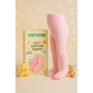Bebek Külotlu Çorap Pamuklu – Pembe – Çocuk Yeni Doğan - Pembe Külotlu Çorap - Okul Çorabı - Düz – 0-6-18 Ay- Bebek Çorap - bebek külotlu çorap 