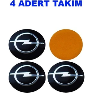 Jant Göbek Arması Siyah Yapışma Oval 4 Adet Takım 56Q Opel