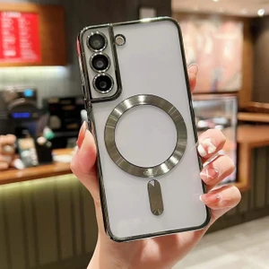Samsung Galaxy S21 Fe Kılıf Kamera Lens Korumalı Renkli Magsafe Şeffaf Silikon