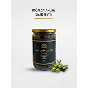 green Amour Gemlik Doğal Salamura Siyah Zeytin Net 500 gr Pestisit İçermez