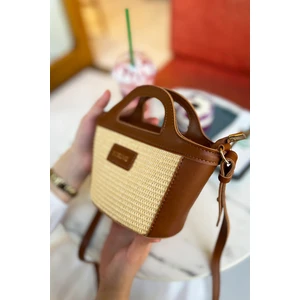 Hasır Detaylı Uzun Askılı Kadın Küçük Boy Omuz & Kol Çantası