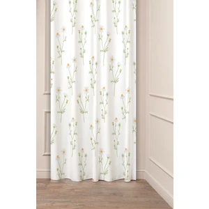 Papatya Çiçek Yaprak Bohem Sade Soft Desenli Özel Tasarım Dijital Baskılı (Tek Kanat) Şık Fon Perde