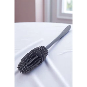 Uzun Saplı Silikon Bardak ve Kavanoz Yıkama Fırçası 28 cm Gri Temizleme Fırçası Biberon Yıkama Fırçası