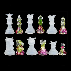 Epoksi Reçine Silikon Kalıp Üç Boyutlu Satranç Taşları Kalıbı Seti 16 Lı