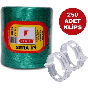 Sera Ipi ve Orijinal Bitki Klipsi Fide Bağlama Ipi 250 Adet Her Bitkiyle Uyumlu Klips