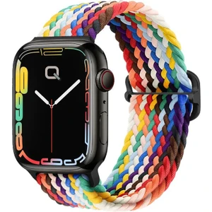 Apple Watch Series SE/11/10/9/8/7/6/5/4/3 ile Uyumlu 42mm-41mm-40mm-38mm Ayarlanabilir Tokalı Örgü Kordon Pride Edition
