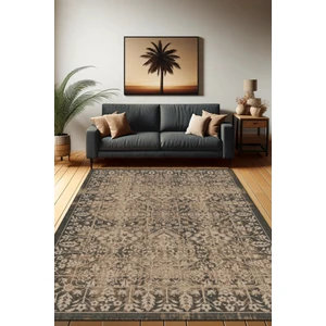 The Reef Design Kahverengi Eskitme Halı Dijital Baskılı Dokuma Kaymaz Tabanlı Yıkanabilir Antialerjik Yazlık Halısı