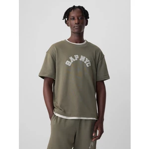 Erkek Haki Gap Nyc Arch Logo T-Shirt