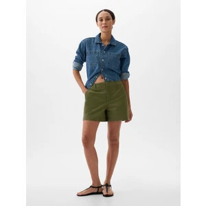 Kadın Haki Mid Rise Downtown Khaki Şort