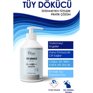 Blue Skin Care lazer etkili Tüy Dökücü tüy azaltıcı krem 5 DAKİKA DA etkili çözüm epilasyon  ağda krem 250 ml