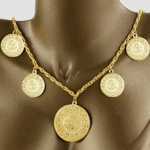 Gerçek Altın Görünümlü Beşi Bir Yerde Kolye (Halat Zincirli) DAYB0155