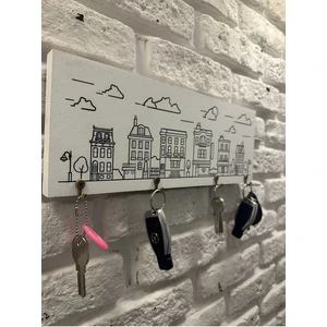 Ahşap Anahtarlık Cizgi Evim