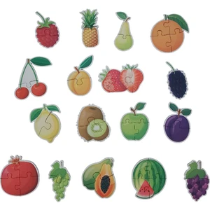 Meyveler Fruits / 17 Adet Puzzle Yapboz Puzzle / 42 Parça Okul Öncesi Zeka Geliştirici Oyuncak