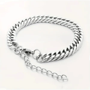 Çelik Bileklik Sık Örgü Zincir Model Titanyum 0.6 mm Genişlik 19 cm Gümüş Silver