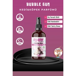 Kedi ve Köpek Parfümü Parazit Karşıtı Içerikli Bubble Gum Kokulu 100 ml Cam Şişe