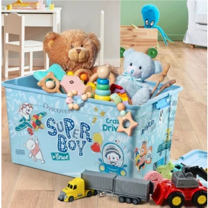 Oyuncak Saklama Kutusu Çok Amaçlı Saklama Kutusu 40 Lt Mavi
