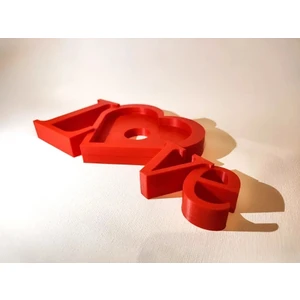 Sevgililere Özel Kırmızı Love Yazılı Resimli Masa Üstü Çerçeve Biblo