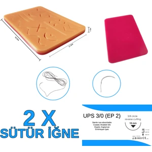 Cerrahi Dikiş Atma Seti 2 Adet Dikiş Iğne Hediye Kesik Dikiş Eğitim Seti