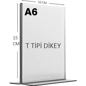 Heroglas A6 T Tipi Dikey Masa Üstü Şeffaf Pleksi / Föylük-Fiyatlık-Menü-Broşürlük
