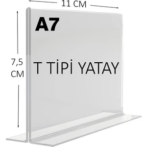 A7 T Tipi Yatay Masa Üstü Şeffaf Pleksi / Föylük-Fiyatlık-Menü-Broşürlük